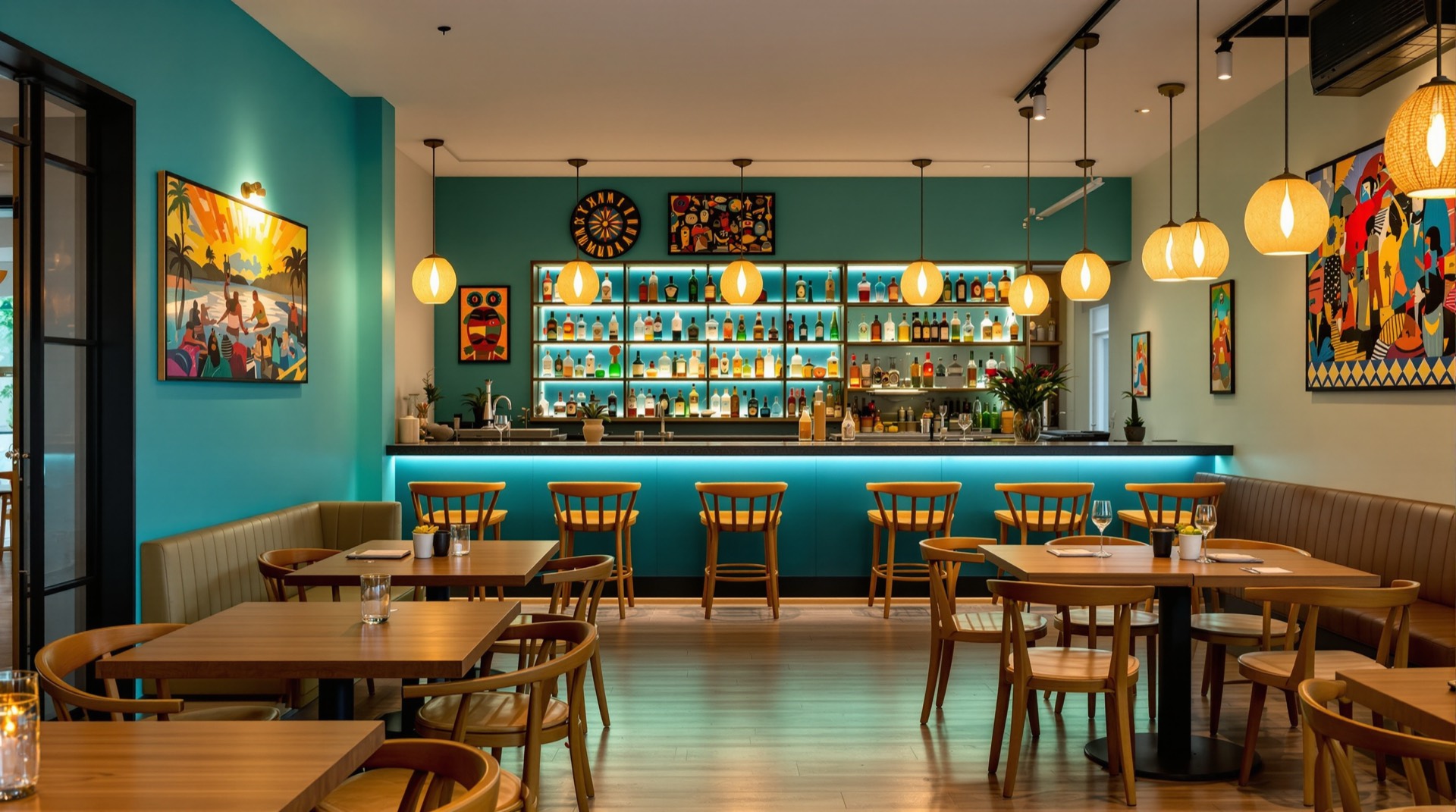 Dining room and rum bar at La Isla Redmond